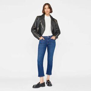 Frame Le High Straight Jeans in Stover